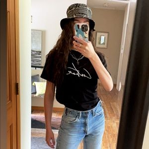 ASOS Couture Club black embroidered tee S oversized